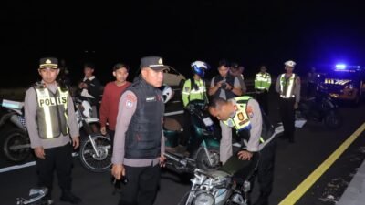 Operasi Malam Polres Lamongan: Knalpot Brong Dibabat Habis