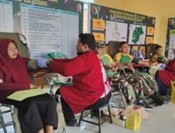 TMMD 125 Bojonegoro Gelar Aksi Kemanusiaan, Warga Soko Antusias Ikut Donor Darah