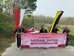 Warga Samin Jepang Margomulyo Kirab Pusaka Merah Putih Sepanjang 80 Meter