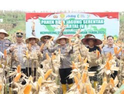 Polres Nganjuk Dukung Swasembada Pangan Lewat Panen Raya Jagung Serentak di Rejoso