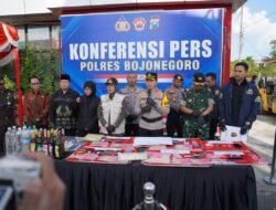 Konferensi Pers Ops Pekat Semeru 2026, Polres Bojonegoro Ungkap Puluhan Kasus Penyakit Masyarakat