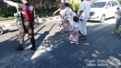 Patroli Sat Samapta Polres Gianyar Tingkatkan Pengamanan Persembahyangan Hari Raya Galungan