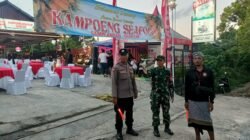 Bhabinkamtibmas, Babinsa dan Pecalang Amankan Grand Opening Kampoeng Seafood Gianyar