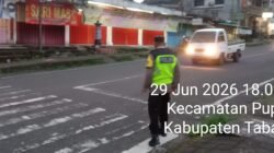 Strong Point Sore Hingga Malam, Polsek Pupuan Jaga Kelancaran Arus Lalu Lintas dan Kondusivitas Wilayah