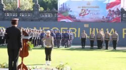 Polres Gianyar Gelar Upacara Pembinaan Tradisi Peringatan Hari Bhayangkara ke-80