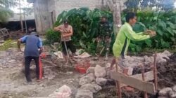 Gotong Royong Satgas TMMD dan Warga Percepat Pembangunan RTLH di Kampasi Meci