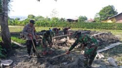 TNI dan Rakyat Bersatu, Pembangunan Pondasi RTLH di Kampasi Meci Terus Digenjot
