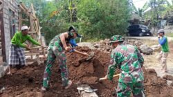 Satgas TMMD Ke-129 Kodim 1614/Dompu Percepat Penimbunan Teras Mushola Bersama Warga