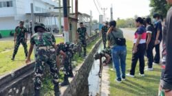 Satgas TMMD 129 Kodim Belu Gandeng Puskesmas dan Masyarakat Gotong Royong dalam Jumat Bersih