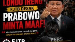 Sebut Wartawan ‘Londo Ireng’, FJTB Desak Prabowo Minta Maaf