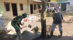 Satgas TMMD Ke-129 Kodim 1614/Dompu Bersama Warga Percepat Pembangunan MCK Mushola Darul Ihsani