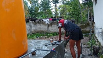 Progres TMMD, 5 Unit Sumur Bor Memasuki Tahap Pembangunan Dudukan Tandon dan Instalasi Pipa