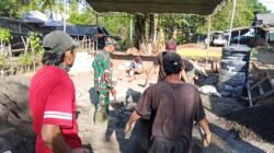 Satgas TMMD Bersama Warga Kebut Penyelesaian Rehabilitasi Musholla di Desa Nusa Jaya