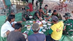 Satgas TMMD Ke-129 Kodim 1614/Dompu dan Warga Makan Bersama, Wujud Syukur atas Kebersamaan