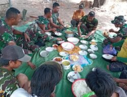 Makan Bersama Jadi Simbol Soliditas Satgas TMMD Ke-129 dan Masyarakat di Dompu