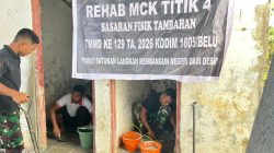 Tak Hanya Infrastruktur Desa, TMMD 129 Kodim Belu Juga Bedah MCK Sekolah Demi Sanitasi Siswa Yang Layak