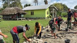 Dukung Ketahanan Pangan, Satgas TMMD 129 Kodim Belu Garap Tembok Penahan Jalan Usaha Tani 1,5 Km