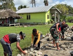Dukung Ketahanan Pangan, Satgas TMMD 129 Kodim Belu Garap Tembok Penahan Jalan Usaha Tani 1,5 Km