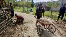 Jadi Sasaran Fisik Utama, TMMD Kodim Belu Kerjakan Penahan Jalan Usaha Tani 1.500 Meter