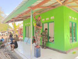 Satgas TMMD ke-129 Cat Kusen dan Tiang Mushola, Warga Sambut Antusias