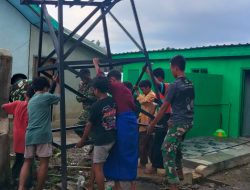 Kemanunggalan TNI dan Santri, Satgas TMMD 129 Rampungkan Pemasangan Tandon Air di Nusa Jaya